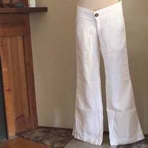 Athleta White Linen Pants